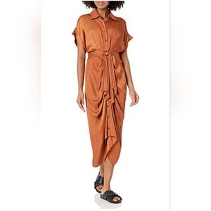 Steve Madden Tori Gathered Dress In Mocha Bisque Size 4 NWT